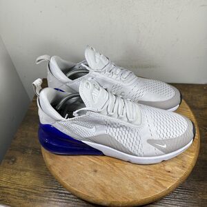 Nike Air Max 270 Shoes Mens Size 13 White Blue Mesh Athletic Running AH8050-031